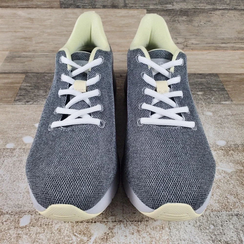 Kuru Flex Via Womens Shoes Sz 7.5 W Running Athletic Dove Gray Pale Lime Sneaker